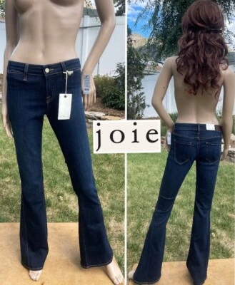 Nuevo $228 JOIE Denim Azul Vaqueros Ajustados Acampanados tiro Medio Elástico Mujer 2 Alto XS Foto 1 de 4