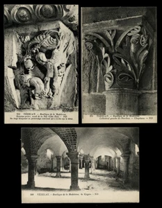 VEZELAY, Antique Postcard Group 1920's Abbaye Sainte-Marie-Madeleine de Vézelay  - Picture 1 of 2