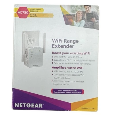 NETGEAR - AC750 Dual-Band Wi-Fi Range Extender - White, Model EX6100 - Image 1 of 4