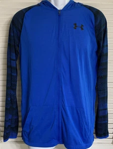 Under Armour Threadborne Heatgear Sudadera con Capucha Ligera Cremallera Completa, Juvenil XL, Azul - Imagen 1 de 3