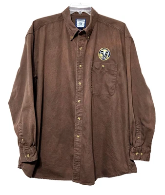 Camisa De Colección Dallas Safari Club 2XL Lee Denim Marrón DSC Caza Logo Desvanecimiento Foto 1 de 4
