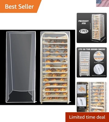 Cubiertas para hornear transparentes duraderas - 28"L x 23"W x 61"H, fácil acceso con cremallera, juego de 2 Foto 1 de 4