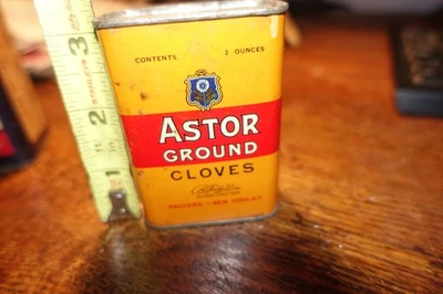 Old Ground Clove Spice Tin; Astor of New York City is Red & Orange, Two Ounce  - Image 1 of 4