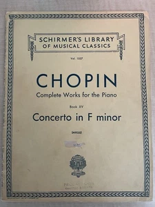 Vintage Chopin Complete Works for Piano Book XV F-Moll Schirmer's Vol. 1557 - Bild 1 von 2