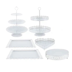 WOOLUCK® 7 unidades (falta una pieza) soporte para tartas, blanco - Imagen 1 de 8
