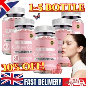 1-5X Skin Whitening Gummies 60pcs Glutathione Collagen Glow Anti-aging UK - Picture 1 of 14