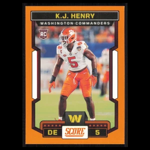 K.J. Henry #393 2023 Score Orange Washington Commanders Football Card NFL NM - Picture 1 of 3