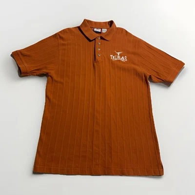 Camisa Polo Texas Longhorns L Naranja Quemado Cuadro Atlética 100% Algodón Bordada Foto 1 de 4