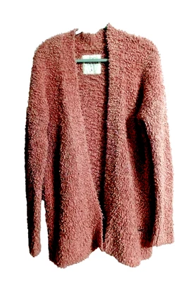 Cárdigan de invierno para mujer Preppy HOLLISTER suéter rosa frente abierto grande Foto 1 de 4