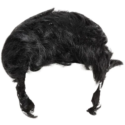 男式时尚黑色假发合成卷发适用于派对 Cosplay — 第 1/4 张图片