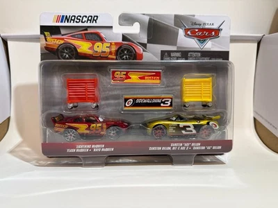 Lightning McQueen & Cartsin Dillon 2pk - NASCAR Disney Pixar Cars caja de herramientas + letrero Foto 1 de 4
