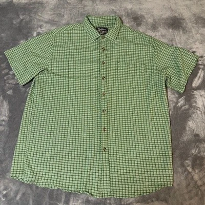 Camisa de hombre Drake Clothing Company verde a cuadros manga corta con botones XL Foto 1 de 4