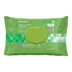 McKesson Flushable* Personal Wipe 7.5 x 12.5" DXLF48 12 Pack 576 Wipes - Picture 1 of 9