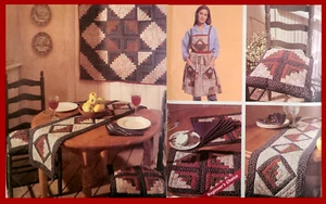 UC McCalls 8209 Sew Pattern Log Cabin Quilt Runner Chair Cushion Placemat Apron - Picture 1 of 5