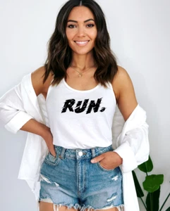 Women Run Tank Top, Runner Gift, Workout Tanks, Gym Girl Clothes, Fitness Shirt - Picture 1 of 11