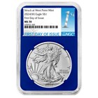 2024 (W) $1 American Silver Eagle Ngc Ms70 Fdi First Label Blue Core