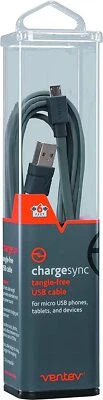 Ventev chargesync USB-A to Micro USB Cable, 6ft Gray - Image 1 of 2
