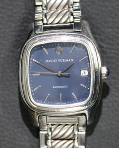 David Yurman Thoroughbred Blue Dial Stainless Steel & 925 Sterling Watch T30-LST - Picture 1 of 8