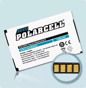 PolarCell Akku für O2 XDA Diamond 2 II HTC Hero Smart Tattoo Topaz Batterie Accu - Bild 1 von 1