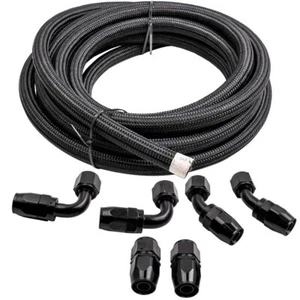 AN6 -6AN -6 AN Stainless Steel Fuel Oil Gas Line Hose End Fitting Kit 3 Meters - Picture 1 of 10