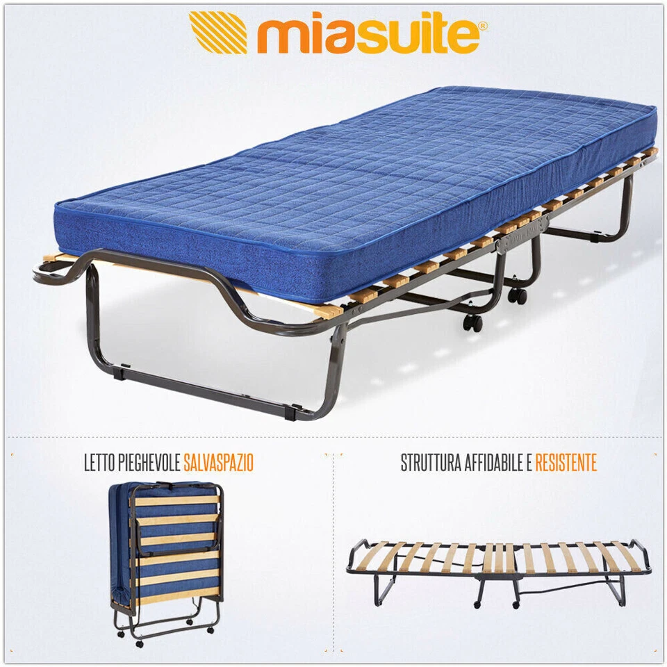 BRANDINA PIEGHEVOLE CON MATERASSO IN POLIURETANO WATERFOAM - LETTO PER OSPITI - Immagine 1 di 1