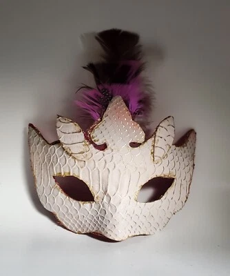 Hand Made Leather Venetian Style Masquerade Mask - Image 1 of 4