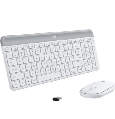 Logitech MK470 Slim Wireless Mouse & Keyboard Combo Off White 920-009443 - Image 1 of 4