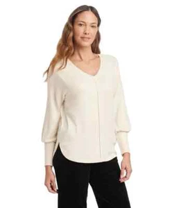 Women'S Long Sleeve Knit Top - Knox Rose Color Cream US sz. S - Picture 1 of 4