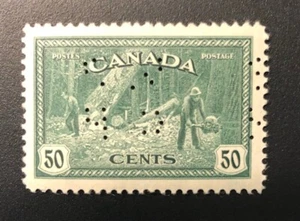 1946 Mint Canada ERROR XF Scott #O272 50c Perforated Peace Issue Stamp OG NH - Picture 1 of 2