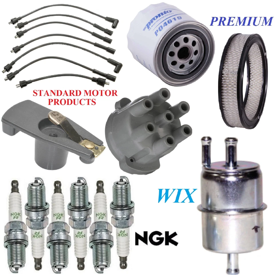 Настраиваемый комплект воздушных масляных топливных фильтров крышка ротора провода вилки для JEEP J10 L6 4,2 л 1987 - Изображение 1 из 1