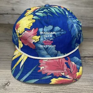 Vintage Golf Hat Rope Strapback Floral Tropical Cap Mountain Glen Duckster USA - Picture 1 of 14