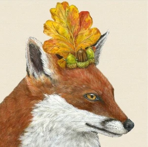 ppd 20 Servietten "Sophie", 33 x 33 cm, by Vicki Sawyer, Fuchs, Herbst, Napkins - Bild 1 von 1