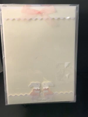 Meri Meri TWO GIRL BUNNIES Notecards / Invitations 20/pack - Image 1 of 4