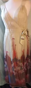 Blank London Pure Silk Pale Green Floral Sleeveless Dress SzM - Picture 1 of 7