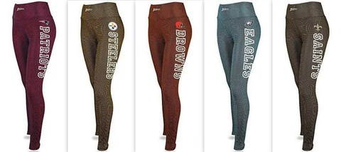Zubaz NFL Patriots Steelers Browns Eagles or Saints Women's Mesh Print Leggings Cover