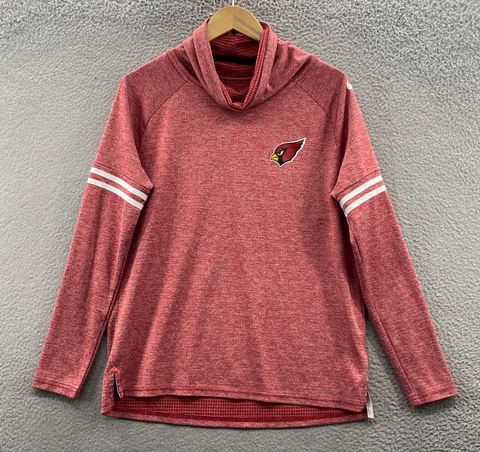 Arizona Cardinals Nike Sweatshirt Womens Medium Red Funnel Neck Loose Football Cover