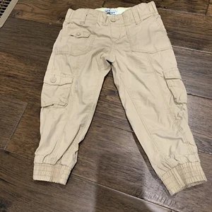 Old Navy Girls Size Xs 5 Khaki Cargo Style Pants Elastic At Ankle - Picture 1 of 9