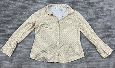 Рубашка женская Liz & Co XL желтая с длинным рукавом на пуговицах эластичная хлопковая смесь - Изображение 1 из 4