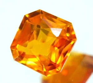 Piedra preciosa suelta de zafiro naranja corte radiante genuino certificado natural de 7,10 quilates - Imagen 1 de 4