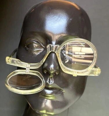 Lentes flip-up Eye Mystique da Univis armações cristalinas lindos olhos RARAS - Imagem 1 de 4