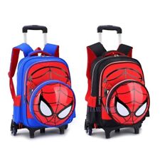 Kids Six Wheels Spider-man Backpack Trolley Bag Rolling Suitcase Detachable Gift