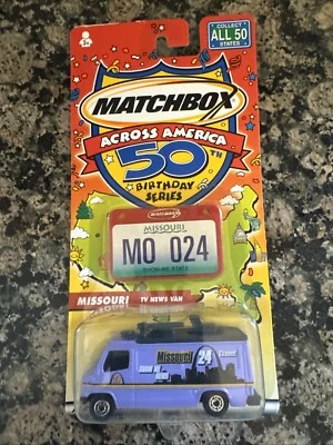 Matchbox Across America 50 cumpleaños Missouri Canal 24 Noticias Van 2001 Foto 1 de 3
