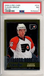 2008 O-Pee-Chee Claude Giroux 514 Metal Marquee Rookie PSA 7 Philadelphia Flyers - Picture 1 of 1