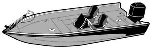 7.6oz STYLED TO FIT BOAT COVER V-HULL SIDE CONSOLE FISHING BOAT 15'6"-16'6" O/B - Bild 1 von 14