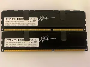 PNY 8GB (2X4GB) PC3-1866MHz DDR3-14900 1.5V 4GBH1X04F1AA28-15-H - Picture 1 of 2