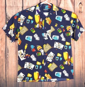 Vintage Koman Sport Shirt Size Medium M Men Button Up Short Sleeve Gambler - Picture 1 of 4