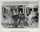 1964 Press Photo Men Investigate Cause Of Fireworks Explosion, Atlatlahuca