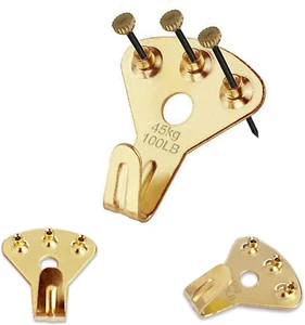 100Lb Picture Hangers, 10Pcs Heavy Duty Picture Hanging Hooks with Nails,Picture - Picture 1 of 12
