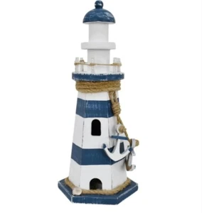 Wooden Lighthouse Decoration with Light Nautical Tabletop Centerpiece Home Decor - Picture 1 of 7