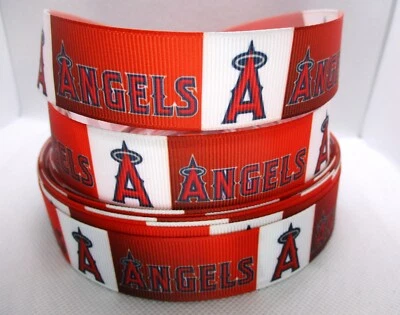 Los Angeles Angels Baseball 1" Grosgrain Ribbon~ YOUR CHOICE 5 or 10 Yard (MLB) - Image 1 of 3